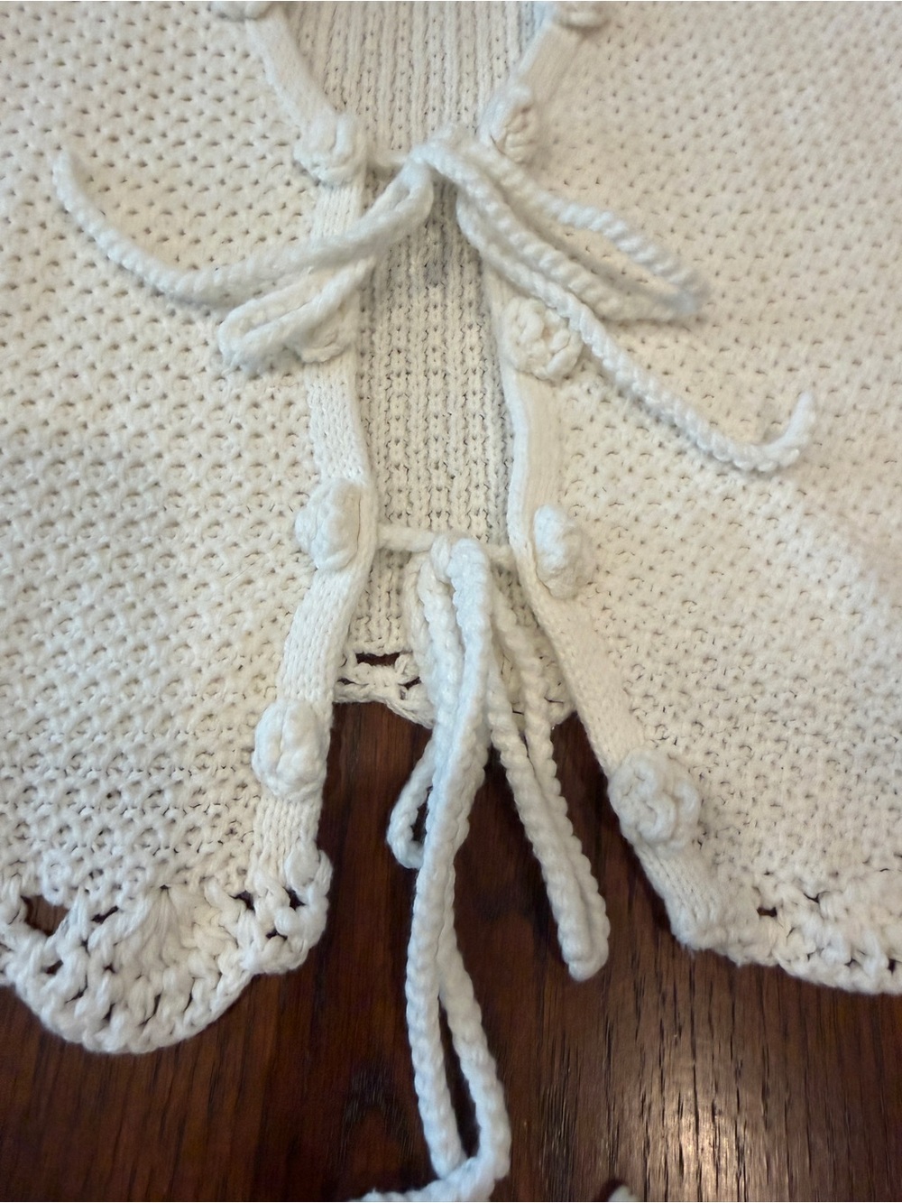 Altar'd State Cream Crochet Tie-Front Knit Tank - Picture 4 of 8